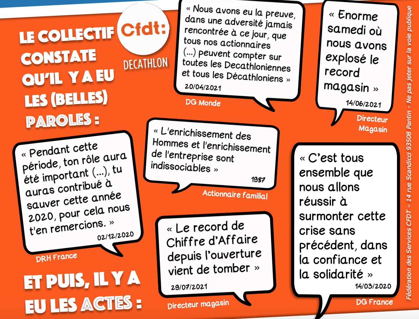 Tract CFDT Decathlon